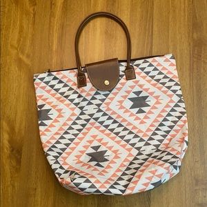 Altamar Foldable Bag Womens Multicolor Triangle Printed Lightweight Ripstop Tote